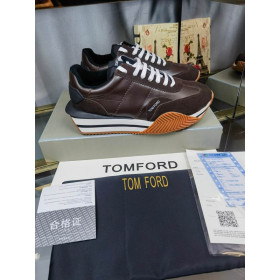 Tom Ford Suede Technical Fabric James Sneaker In Dark Brown 045