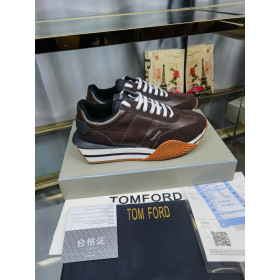 Tom Ford Suede Technical Fabric James Sneaker In Dark Brown 045