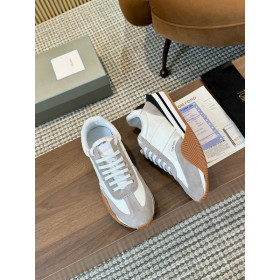 Tom Ford Suede Technical Fabric James Sneaker In Grey/White 025