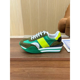 Tom Ford Suede Technical Fabric James Sneaker In Green 026