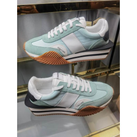 Tom Ford Suede Technical Fabric James Sneaker In Lake blue 014