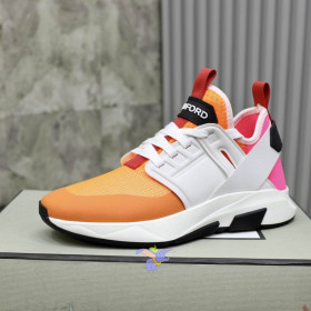 Tom Ford Nylon Mesh Jago Low-Top Sneaker In Orange15