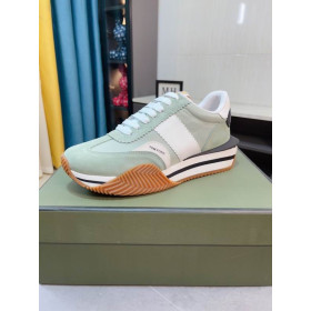 Tom Ford Suede Technical Fabric James Sneaker In Light Green 050