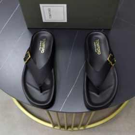Tom Ford Men's Leather Fabulous Palm Slippers In Black