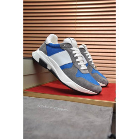 Tom Ford Sneakers Men Suede Sneakers In Grey/Blue