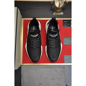 Tom Ford Nylon Mesh Jago Sneaker In Black/White