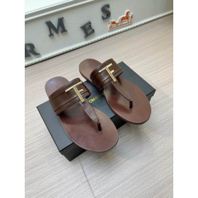 Tom Ford Smooth Leather Brighton Sandal In Brown