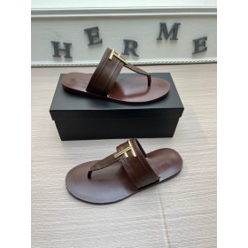 Tom Ford Smooth Leather Brighton Sandal In Brown