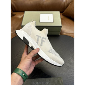 Tom Ford Mesh Low Sneakers In White