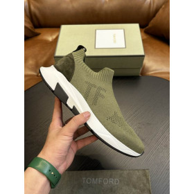 Tom Ford Mesh Low Sneakers In Army Green