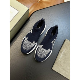 Tom Ford Mesh Low Sneakers In Dark Blue