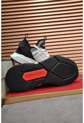 Tom Ford Nylon Mesh Jago Sneaker In Grey