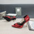 Tom Ford Snake Print Metal Open Toe Pumps In Red