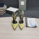 Tom Ford Laminated Nappa Leather Padlock Pointy Toe Pumps In Yellow
