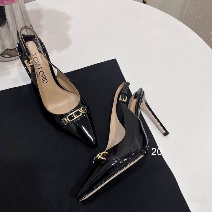 Tom Ford 10cm de Couro de Patente Whitney Slingback Em Preto