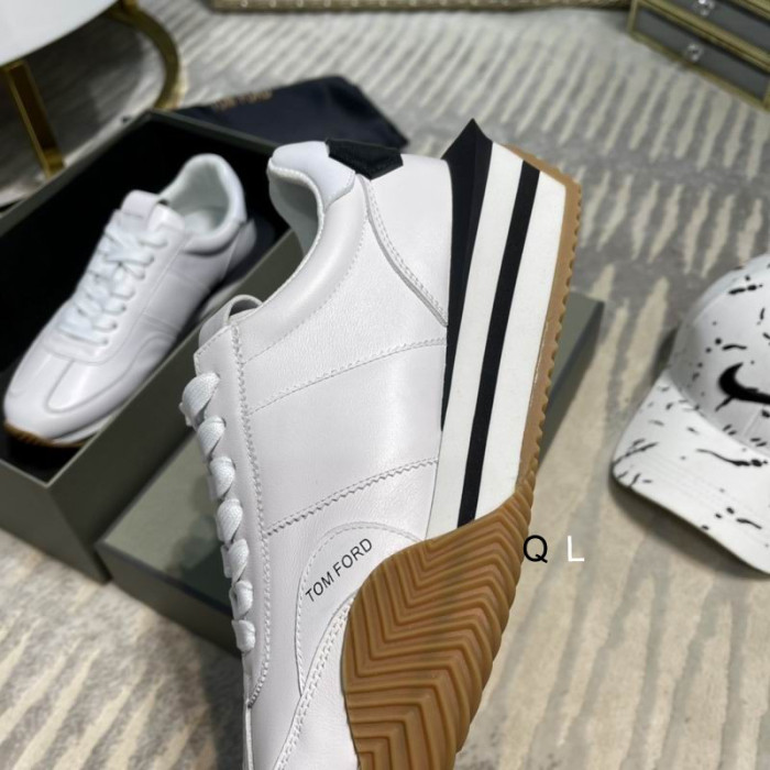 Tom Ford Camurça Material Eco-Amigável James Sapatilha Branca
