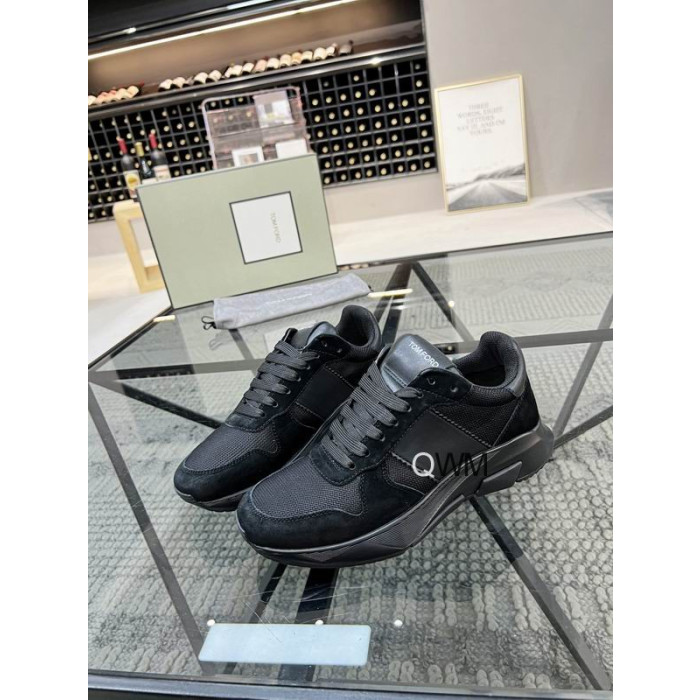 Tom Ford Black Técnicas De Baixo-Superior Sneaker Preto