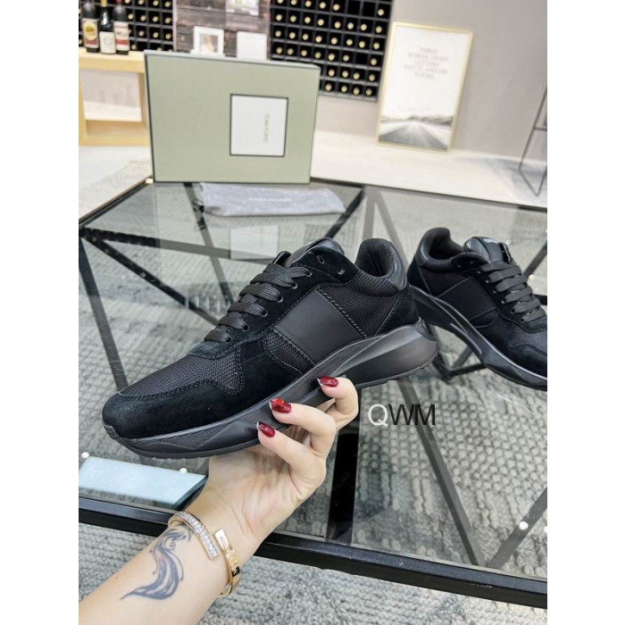Tom Ford Black Técnicas De Baixo-Superior Sneaker Preto