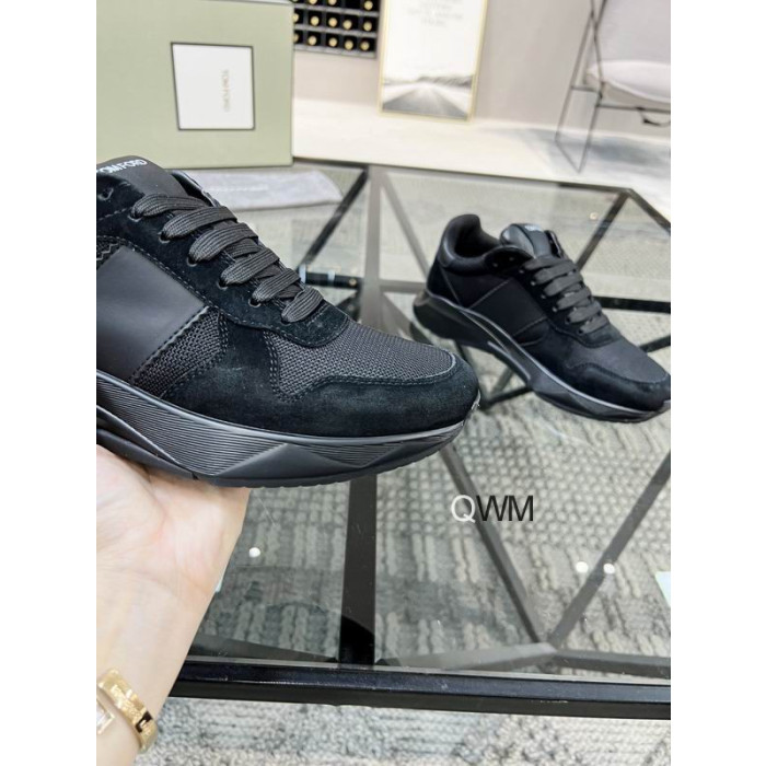 Tom Ford Black Técnicas De Baixo-Superior Sneaker Preto