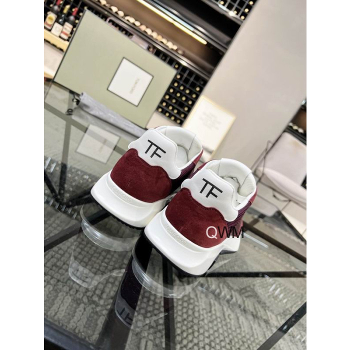 Tom Ford Black Técnicas De Baixo-Superior Sapatilha Em Vermelho