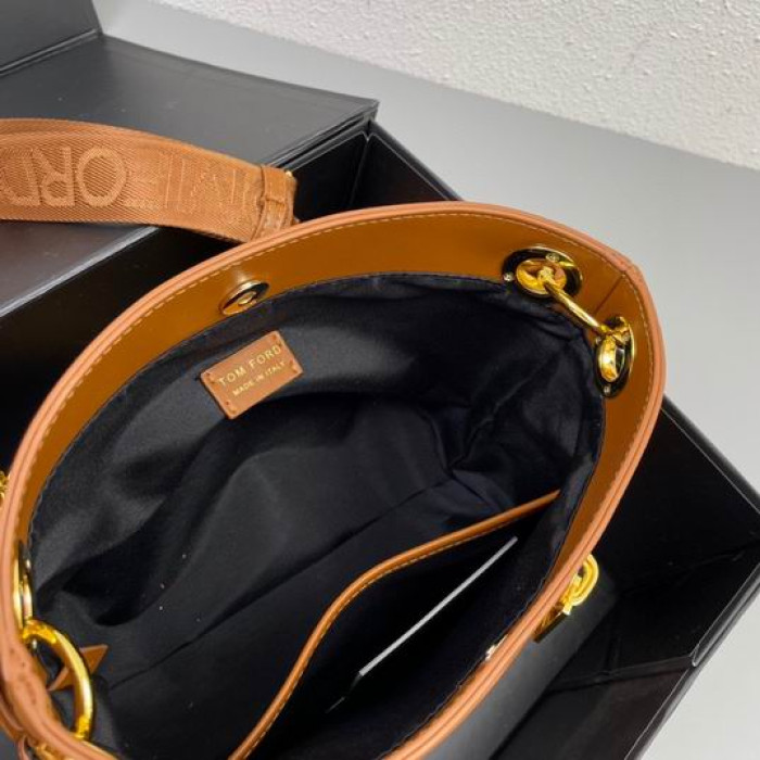 Tom Ford Em Relevo Saco De Ombro Na Cor Marrom