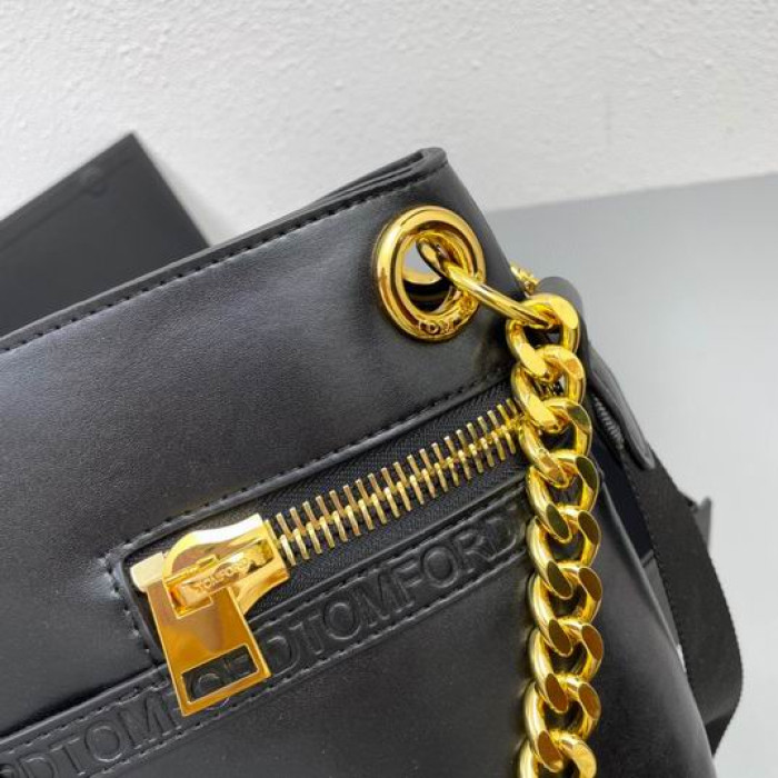 Tom Ford Em Relevo Bolsa De Ombro Em Preto