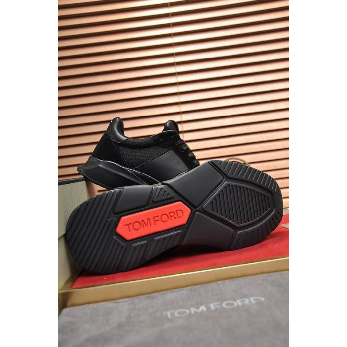 Tom Ford Tênis Homens De Camurça Tênis Preto