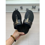 Tom Ford Couro Liso Brighton Sandália Em Preto