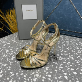 Tom Ford 10.5 cm Laminado Estampado Python Ida Sandália Em Ouro