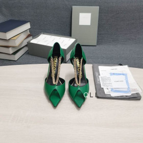 Tom Ford Couro Metal Open Toe Bombas Em Verde