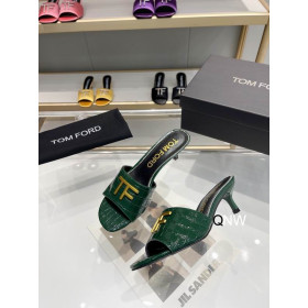Tom Ford 4,5 cm de Crocodilo TF Logotipo Slide Verde