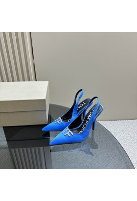 Tom Ford 10cm de Couro Angelina Slingback Em Azul Brilhante