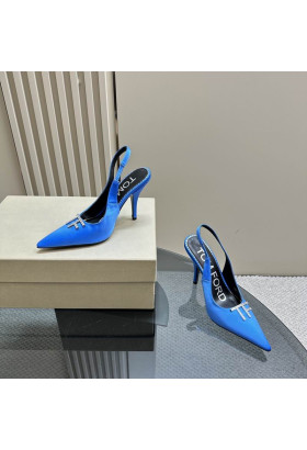 Tom Ford 10cm de Couro Angelina Slingback Em Azul Brilhante