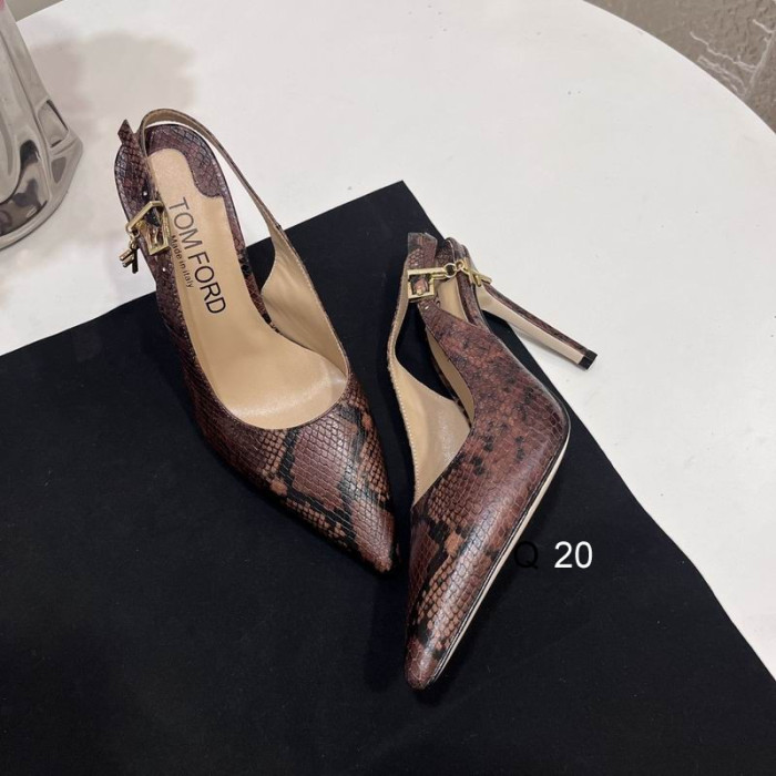 Tom Ford 10cm Angelina Slingback Cipő Dombornyomott Python Barna