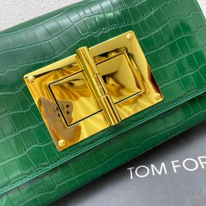 Tom Ford Női Krokodil Váll Táska Zöld
