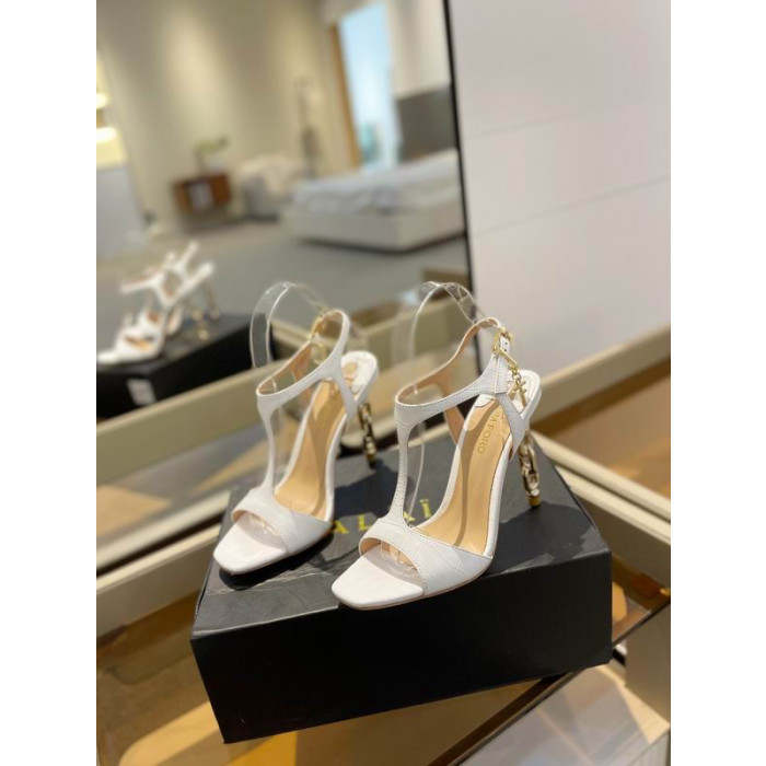 Tom Ford 10.5 cm Lepecsételt Krokodil Arany Lánc Angelina Szandál Fehér