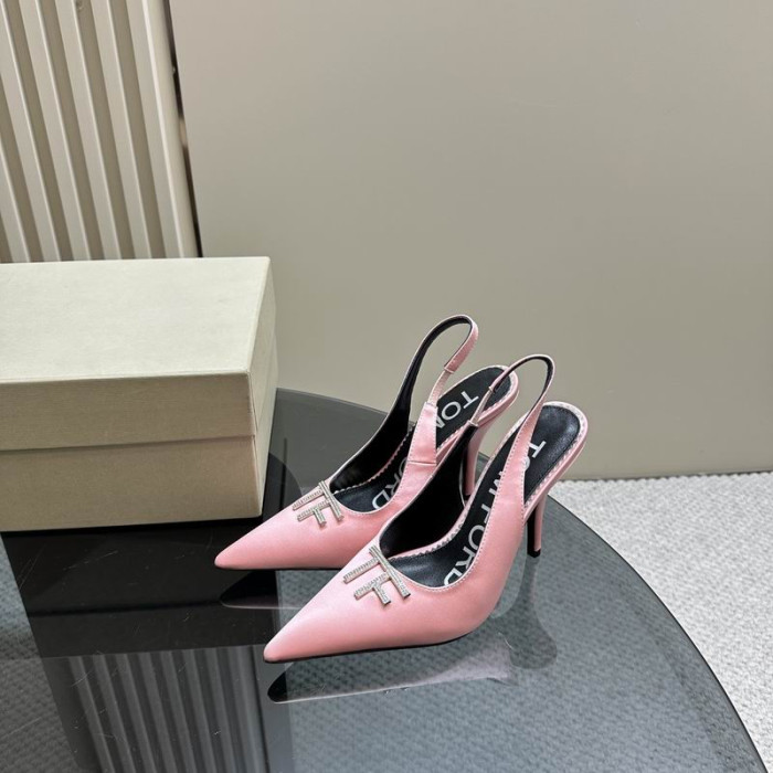 Tom Ford 10cm Bőr Angelina Slingback Rózsaszín