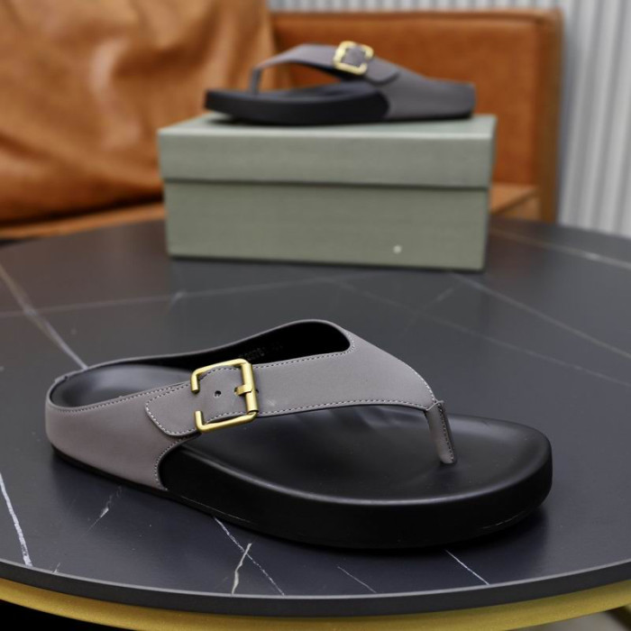 Tom Ford Férfi Bőr Mesés Palm Papucs Szürke