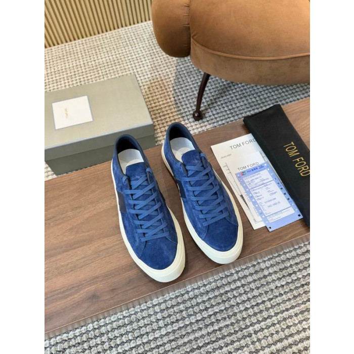 Tom Ford Velúr Cambridge Cipők Sötét Kék 010