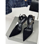Tom Ford 10cm Bársony Aszimmetrikus Kristály szivattyúk Black03