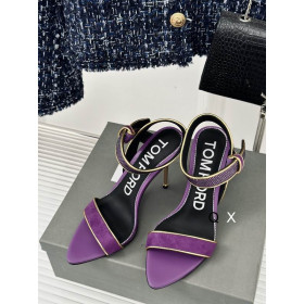 Tom Ford 10cm Bársony Aszimmetrikus Kristály Szandál A Purple04