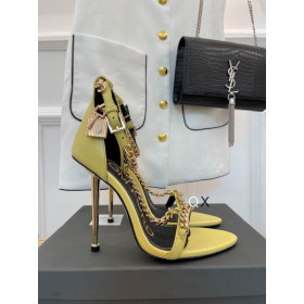 Tom Ford Bőr Lánc Pont-Lábfej, Boka-Strap Szandál Sárga
