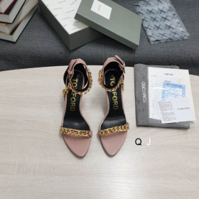 Tom Ford Bőr Fém Lánc Hegyes Szandál Rózsaszín
