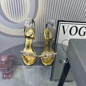 Tom Ford 10.5 cm Lánc Bőr Szandál Arany