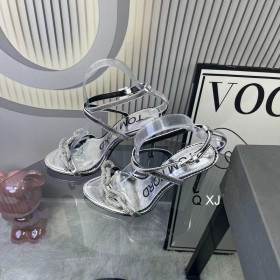 Tom Ford 10.5 cm Lánc Bőr Szandál Ezüst