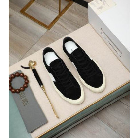 Tom Ford Velúr Cambridge Tornacipő, Fekete/Fehér 001