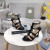 Tom Ford 11cm Fényes Nyomtatási Kígyóbőr Paradis Ketrec Szandál Fekete