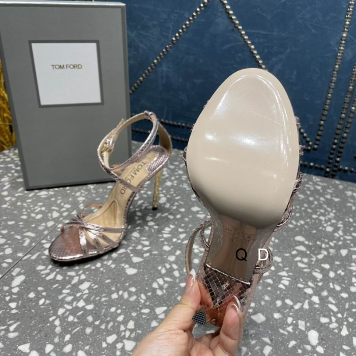 Tom Ford 10.5 cm Lannaithe Stampáilte Python Ida Sandal I Champagne