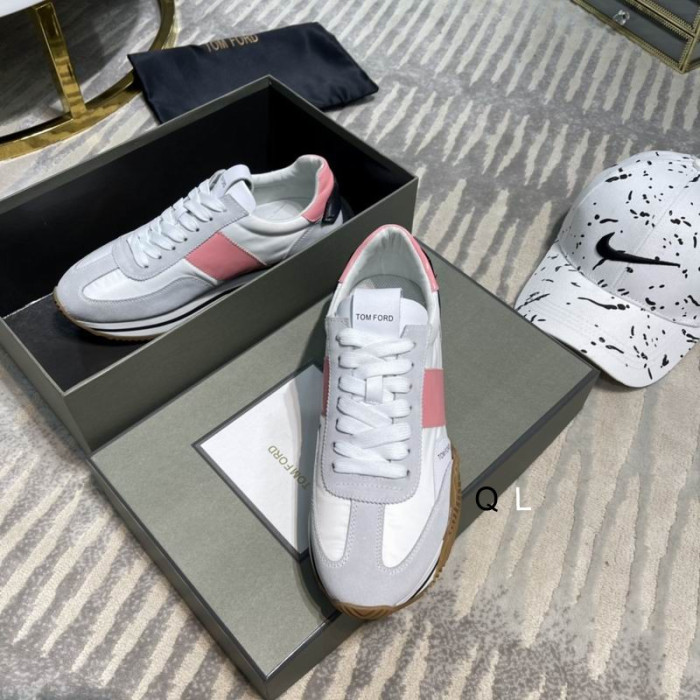 Tom Ford Suede Eco-Ábhar Atá Neamhdhíobhálach Don James Sneaker I Liath/Bán/Bándearg