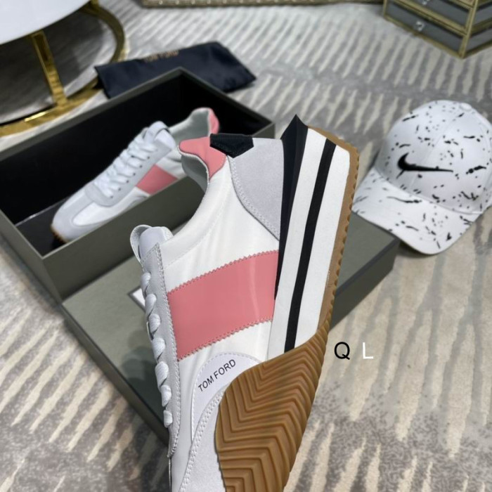 Tom Ford Suede Eco-Ábhar Atá Neamhdhíobhálach Don James Sneaker I Liath/Bán/Bándearg